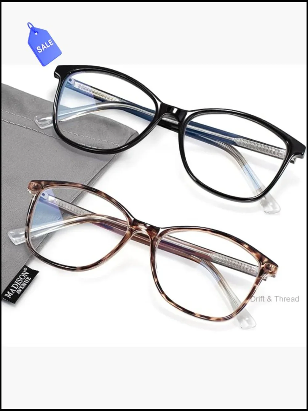 Vintage Square TR90 Blue Light Blocking Reading Glasses for Women, Computer
